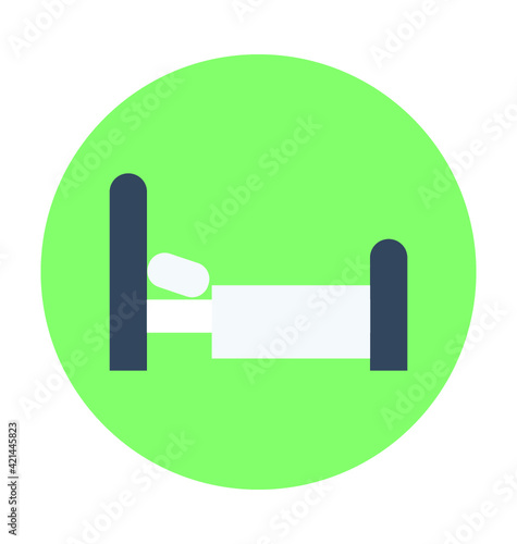 Single Bed Colored Vector Icon 