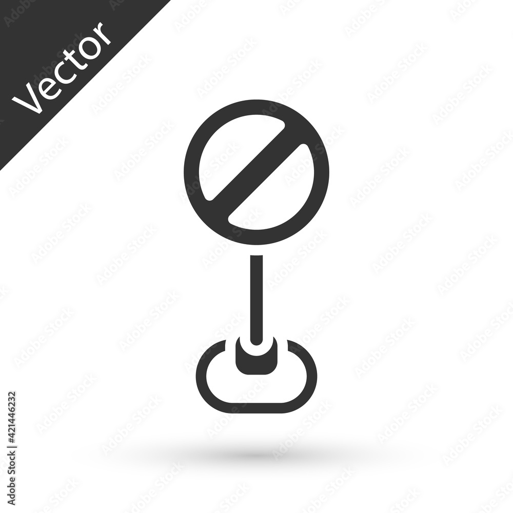 Grey Stop sign icon isolated on white background. Traffic regulatory warning stop symbol. Vector Grey Stop sign icon isolated on white background. Traffic regulatory warning stop symbol. Vector