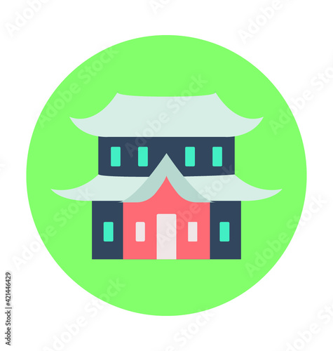 Pagoda Colored Vector Illustration
