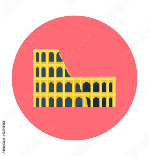 Coliseum Colored Vector Icon