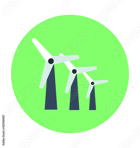 Aerogenerators Colored Vector Icon 