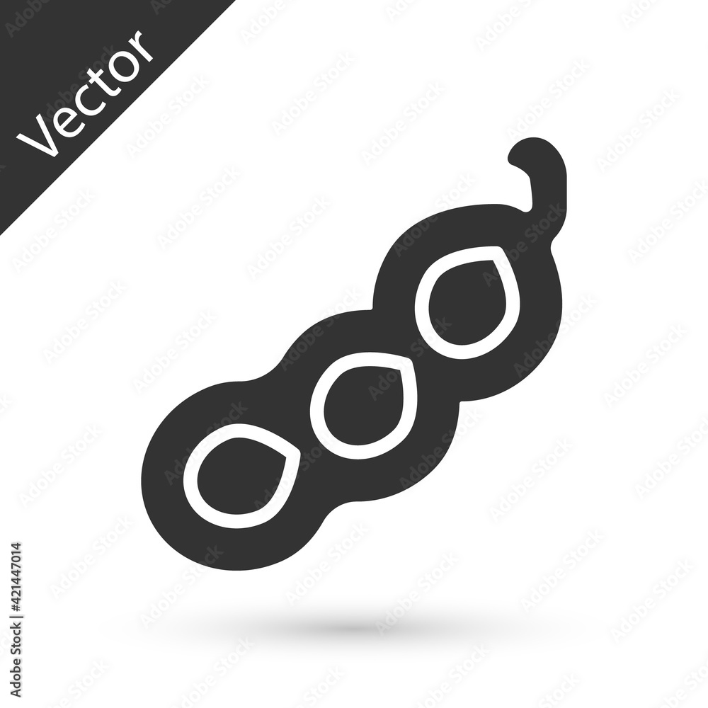 Grey Green peas icon isolated on white background. Vector Grey Green peas icon isolated on white background. Vector