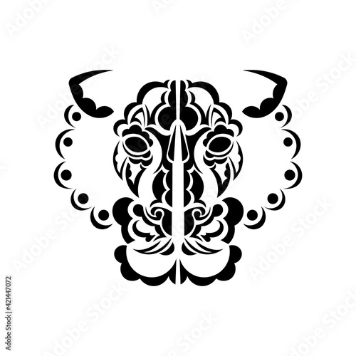 Lion tattoo on a white background. Vector