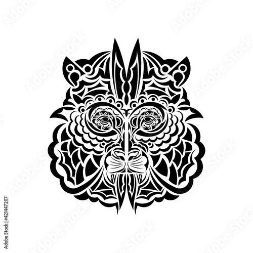 Maori style lion face. Vector