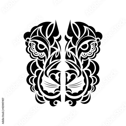 Lion face in boho style. Vector