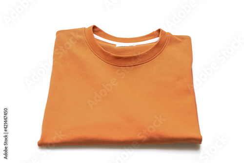 fold t-shirt on white background