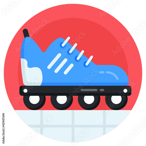 
Flat vector design of roller skates icon.

