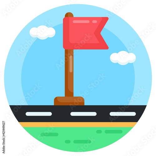 
Destination flag icon in flat design 

 photo