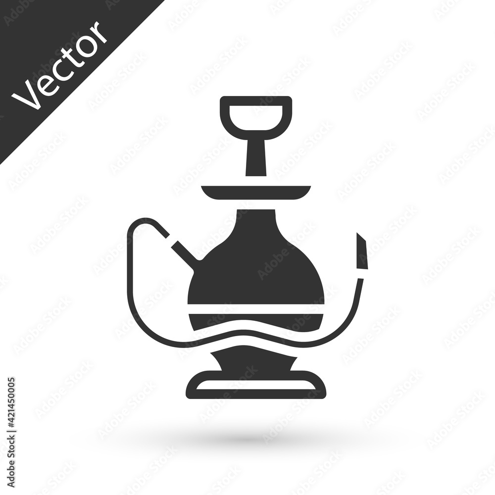 Grey Hookah icon isolated on white background. Vector Grey Hookah icon isolated on white background. Vector