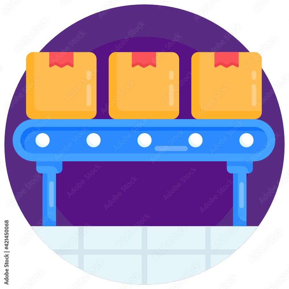 Inventory on racks, flat style of parcel shelves icon
Inventory on racks, flat style of parcel shelves icon