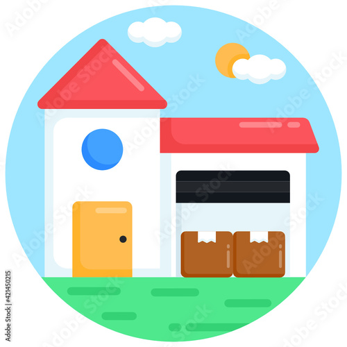 
Editable flat design vector of storehouse

