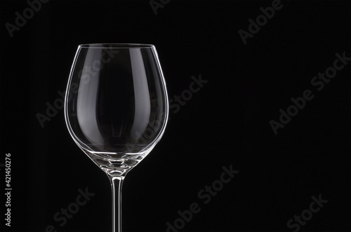 wine glass on black