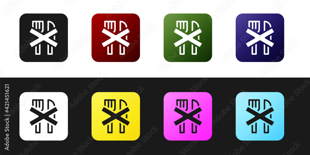 Set Ramadan fasting icon isolated on black and white background. Religious fasting. Vector Set Ramadan fasting icon isolated on black and white background. Religious fasting. Vector