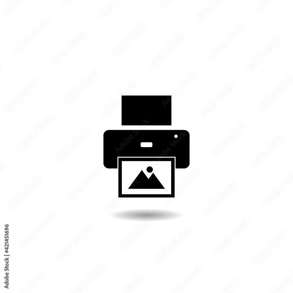 Simple printer icon with shadow