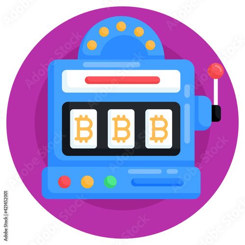 
An icon of slot machine, flat round design 

