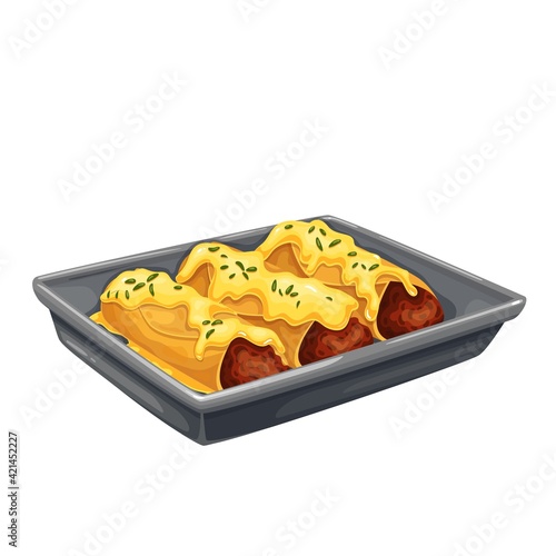 Mexican enchiladas vector illustration. Latin American cuisine.
