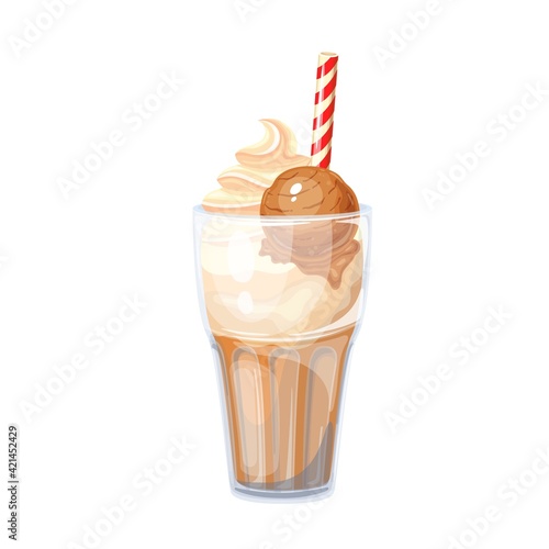 Root beer floats vector icon. American dessert drink.