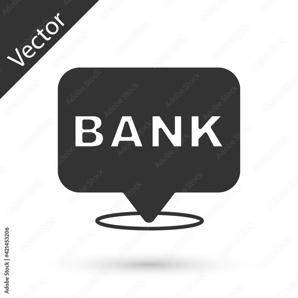 Grey Bank building icon isolated on white background. Vector Grey Bank building icon isolated on white background. Vector