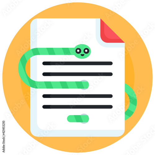 
An infected file flat rounded icon 

