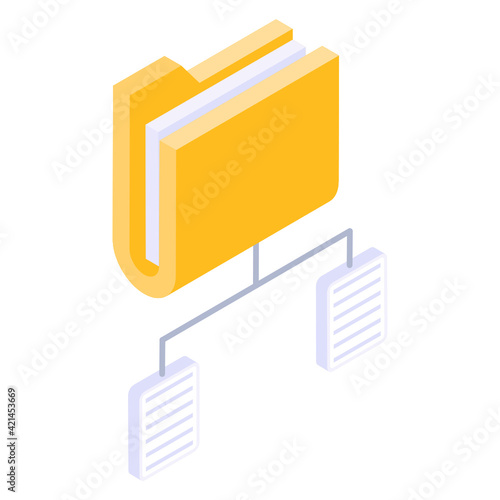 
Isometric trendy icon of data classification 

