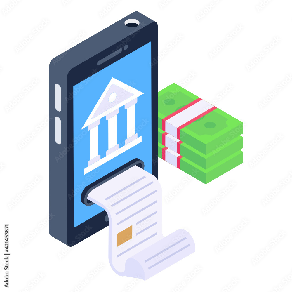 
Online banking isometric icon, editable vector 

