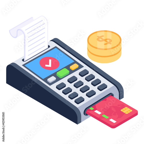 
Isometric editable vector design of pos terminal 

