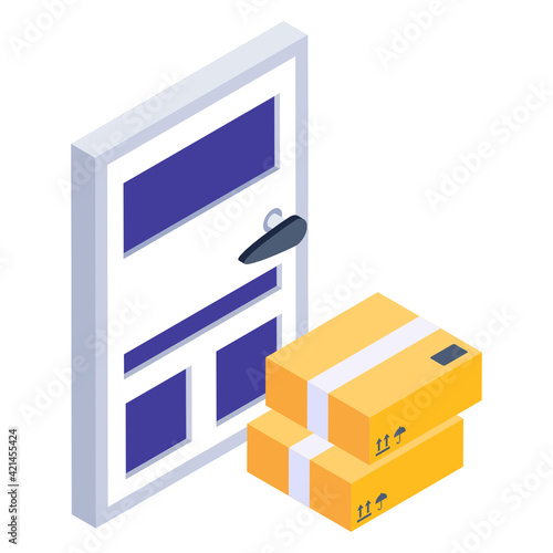 
Trendy vector design of pallet isometric icon 

