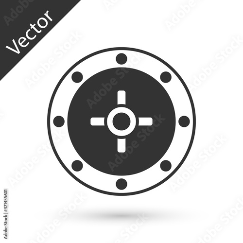 Grey Safe icon isolated on white background. The door safe a bank vault with a combination lock. Reliable Data Protection. Vector