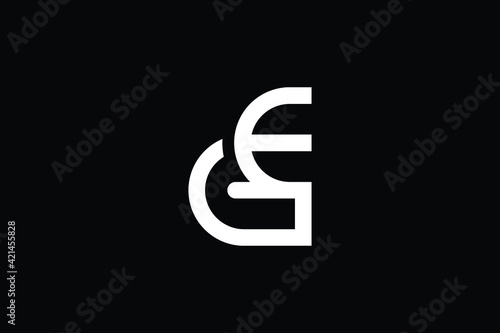 GE logo letter design on luxury background. EG logo monogram initials letter concept. GE icon logo design. EG  elegant and Professional letter icon design on black background. E G GE EG
