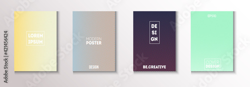 Wavy Minimal Cover Vector Set. Cool Technology Wallpaper. 80s Neon