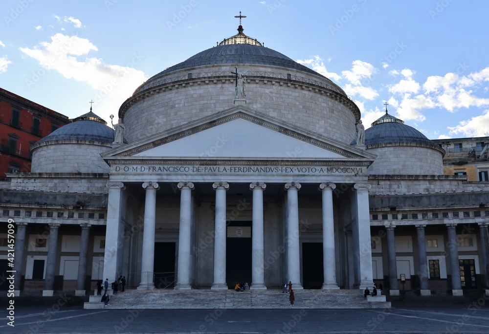 Napoli - Pronao della Basilica di San Francesco di Paola