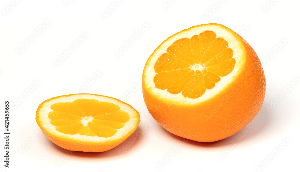 Sliced large orange isolated Sliced large orange isolated