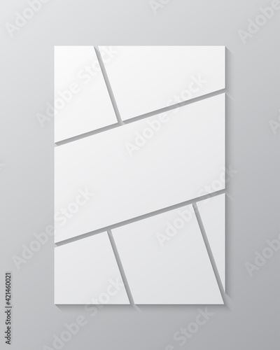 Vector empty collage six frames, images photo