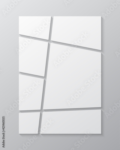 Vector empty collage seven frames, images photo