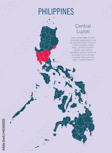 Philippines vector map, region Central Luzon, Asia