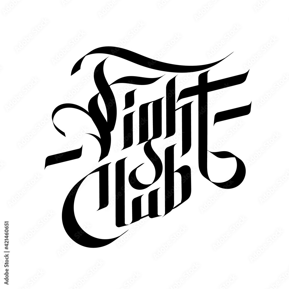 Fight clab. Vector lettering in gothic style