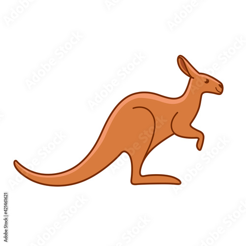 Cartoon kangaroo, cute character for children. Vector illustration in cartoon style for abc book, poster, postcard. Animal alphabet - letter K.