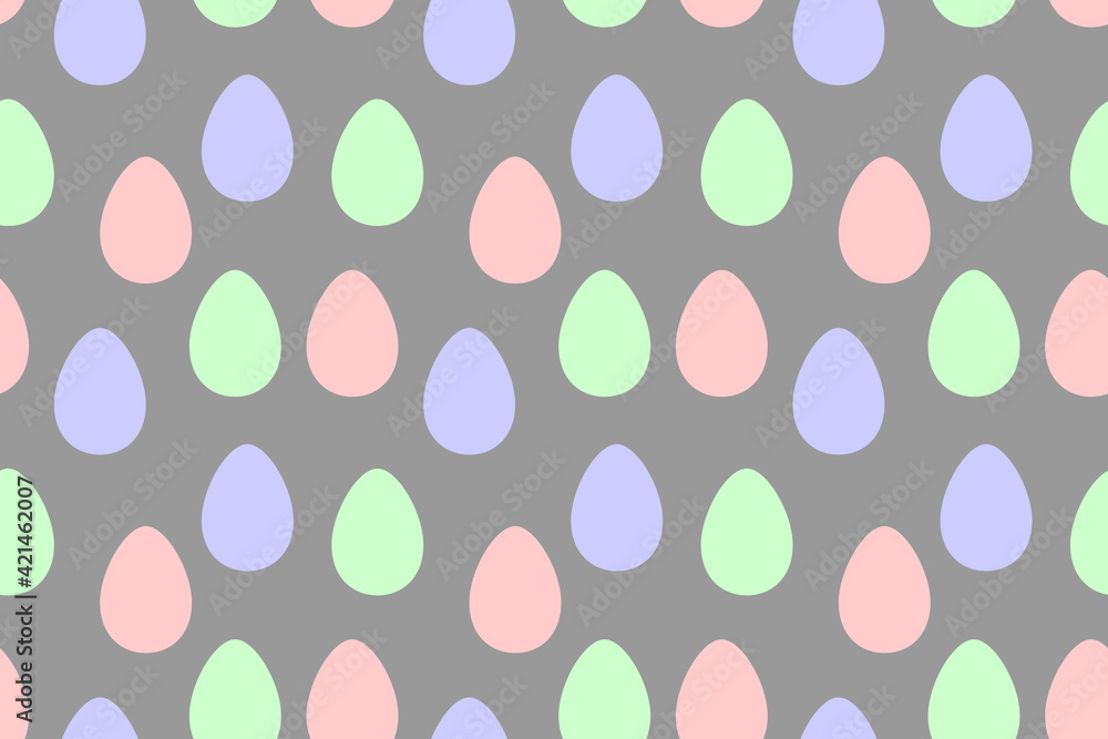 Seamless easter pattern with ornamental eggs. Vector pastel multicolor holiday decorations, backgrounds and textures. For fabric, textile, wrapping paper, packaging, web