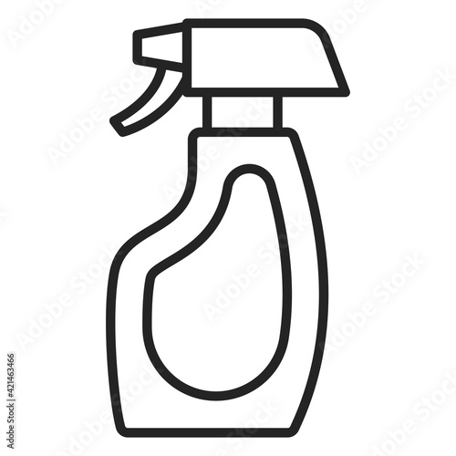 Spray bottle icon vector isolated. Line symbol of a chemical liquid in plastic bottle. Outlined container.
