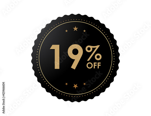 19% OFF Sticker, 19 percent discount Special Offer Price Label