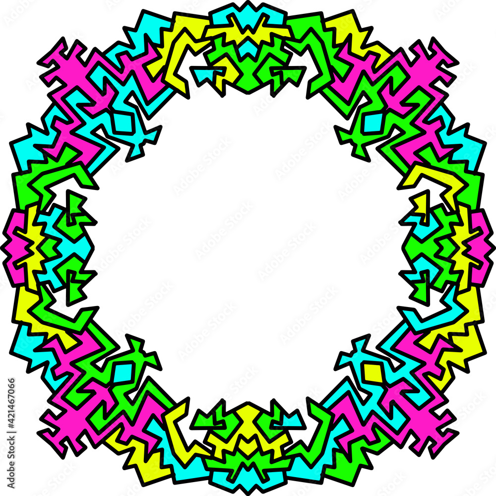 Fototapeta premium Geometric abstract simple frame. Vector colorful illustration.