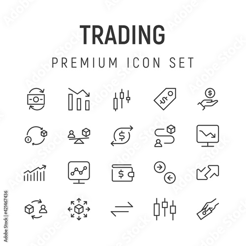 Premium pack of trading line icons.