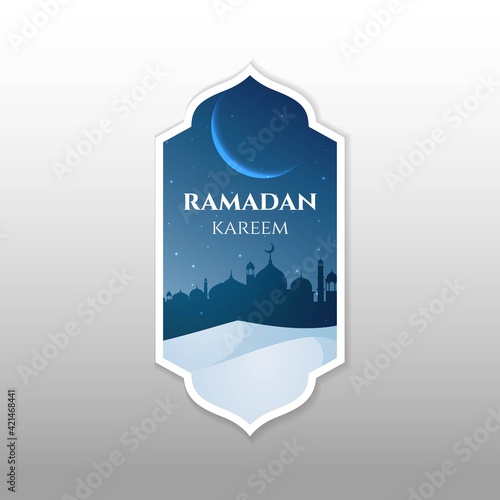 Ramadan premium label badge vector design