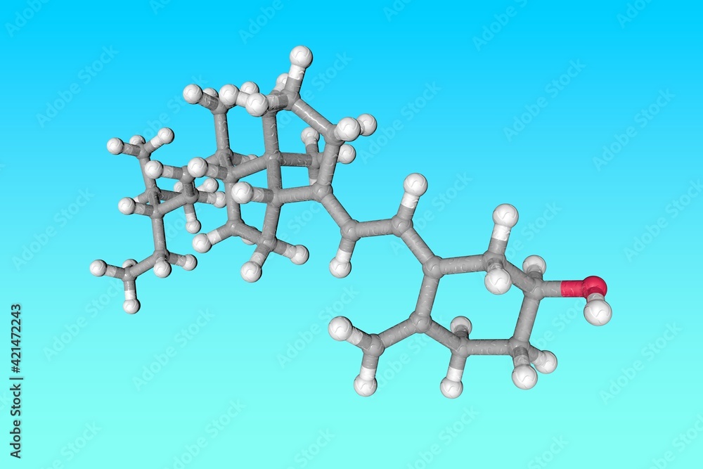 Molecular model of vitamin D6. Atoms are represented as spheres with conventional color coding