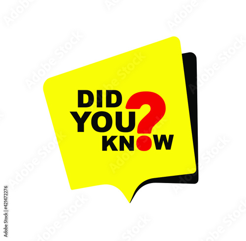 did you know sign on white background	