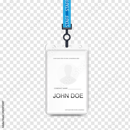 Realistic plastic badge sample