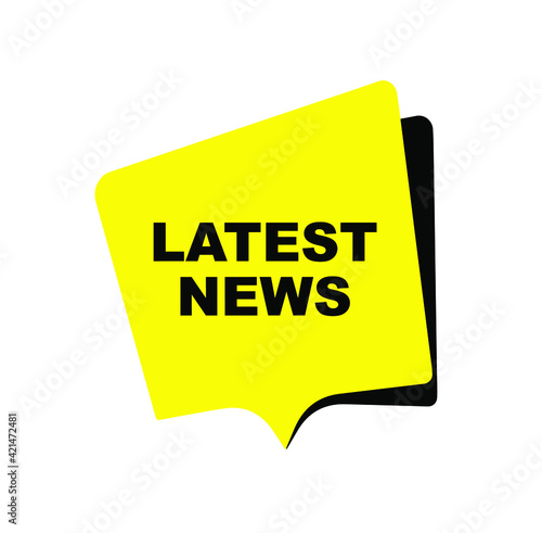 latest news sign on white background	