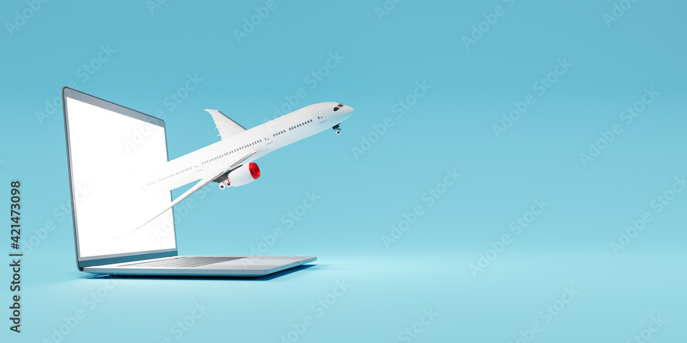 airplane coming out of a laptop airplane coming out of a laptop