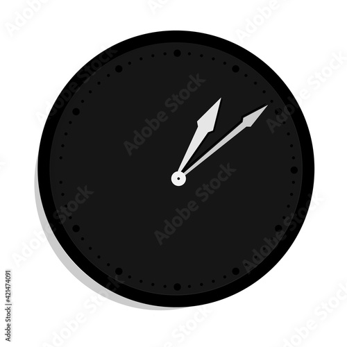 Black wall office clock icon.