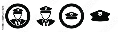 police icon on white background	